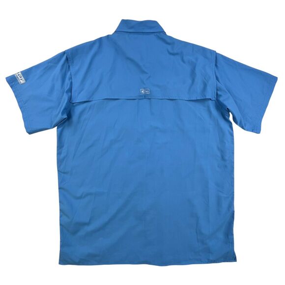 Drake DPF Performance Fishing Shirt Men's M Vented Mesh Button Down Short Sleeve - Picture 8 of 13